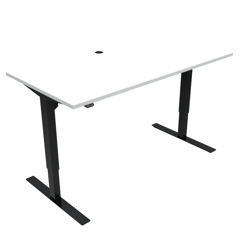 ConSet 501-47 hæve-sænke bord 160x80cm hvid med sort stel