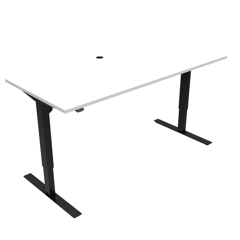 ConSet 501-47 hæve-sænke bord 180x80cm hvid med sort stel
