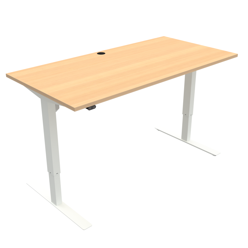 ConSet 501-47 hæve-sænke bord 160x80cm bøg med hvidt stel