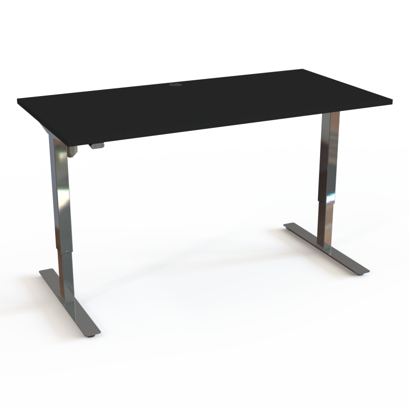 ConSet 501-47 hæve-sænke bord 160x80cm sort med krom stel