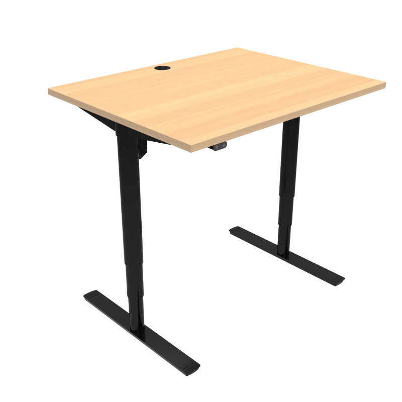 ConSet 501-49 hæve-sænkebord 100x80cm bøg med sort stel