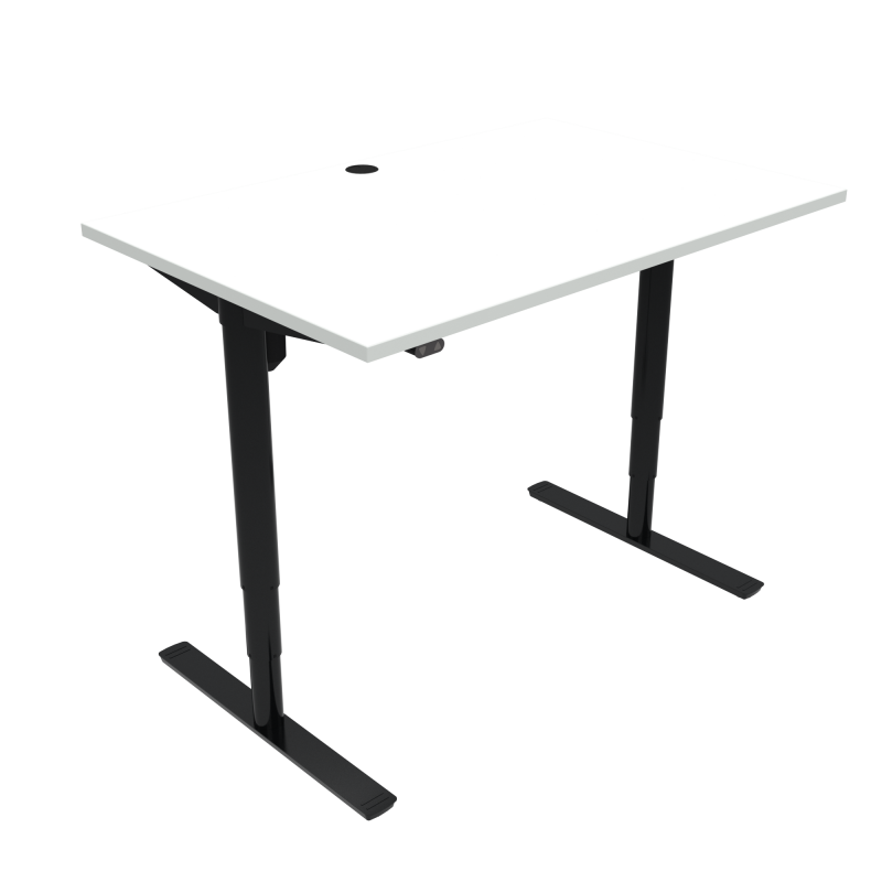 ConSet 501-49 hæve-sænkebord 120x80cm hvid med sort stel
