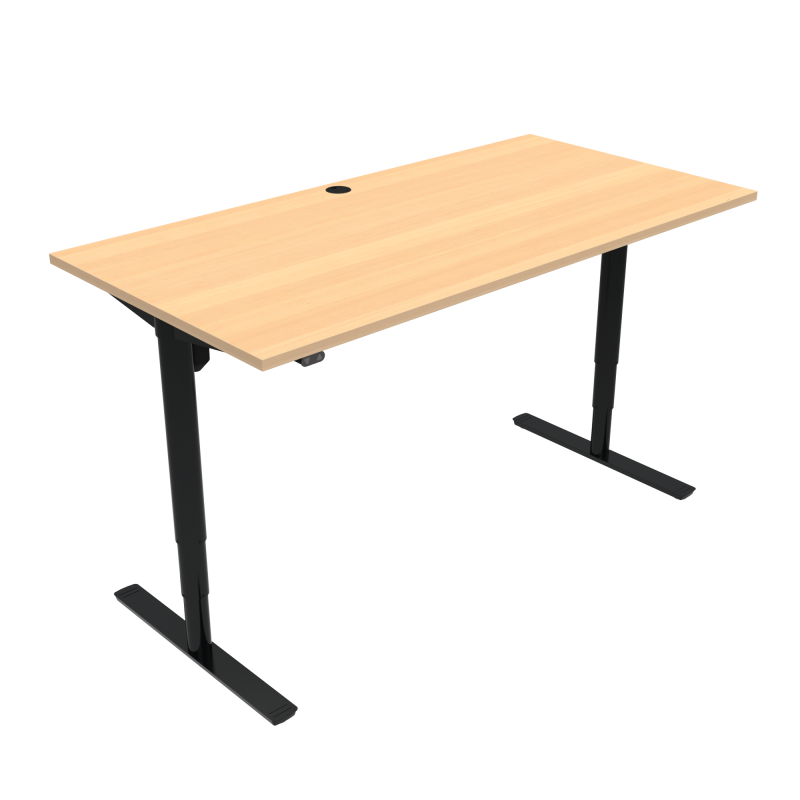 ConSet 501-49 hæve-sænkebord 160x80cm bøg med sort stel