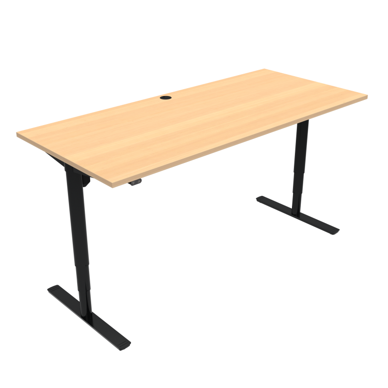 ConSet 501-49 hæve-sænkebord 180x80cm bøg med sort stel