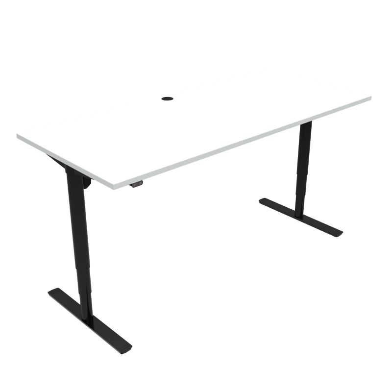 ConSet 501-49 hæve-sænkebord 180x80cm hvid med sort stel
