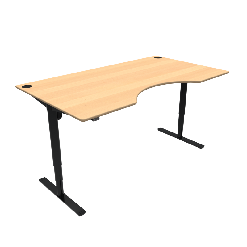 ConSet 501-49 hæve-sænke bord 180x100cm bøg med sort stel
