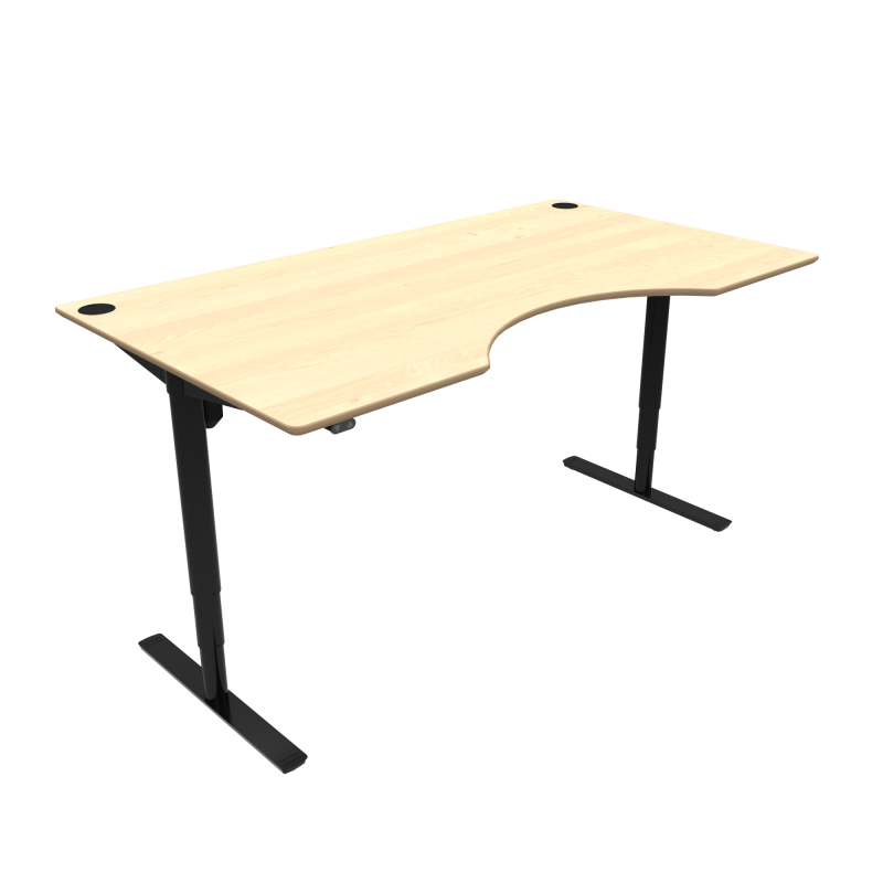 ConSet 501-49 hæve-sænke bord 180x100cm ahorn med sort stel