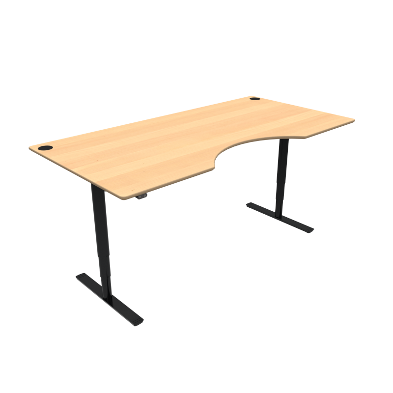 ConSet 501-49 hæve-sænke bord 200x100cm bøg med sort stel