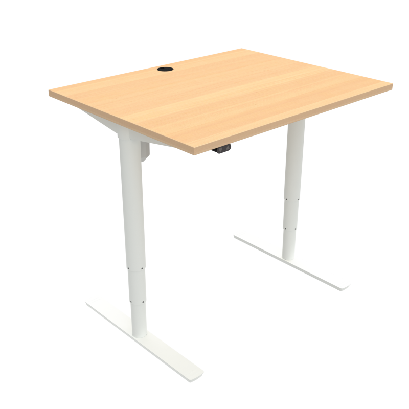 ConSet 501-49 hæve-sænkebord 100x80cm bøg med hvidt stel