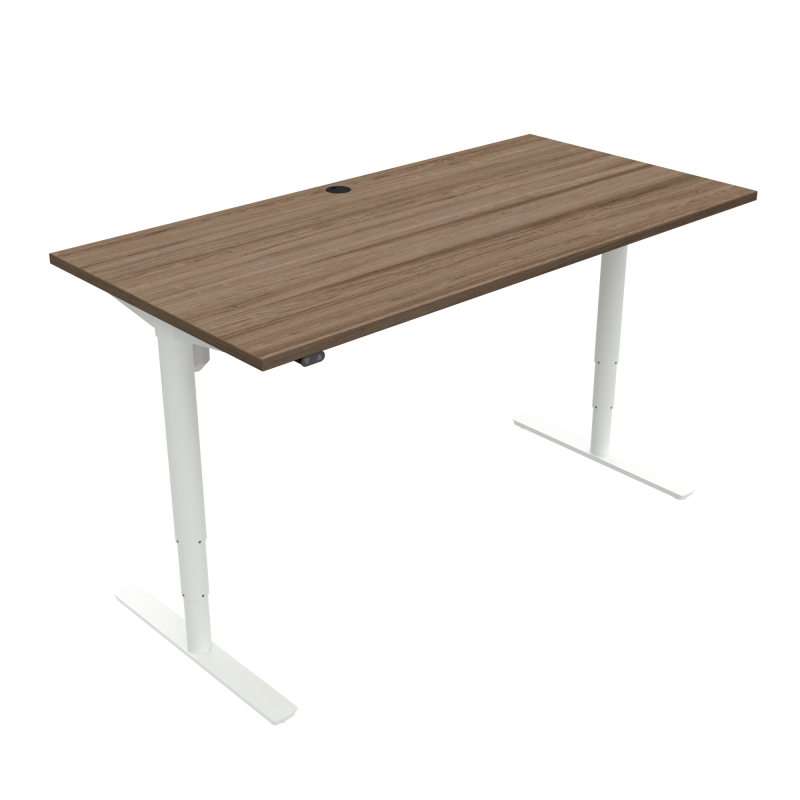 ConSet 501-49 hæve-sænkebord 160x80cm valnød med hvidt stel