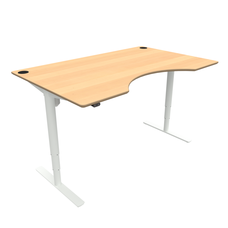 ConSet 501-49 hæve-sænke bord 160x100cm bøg med hvidt stel