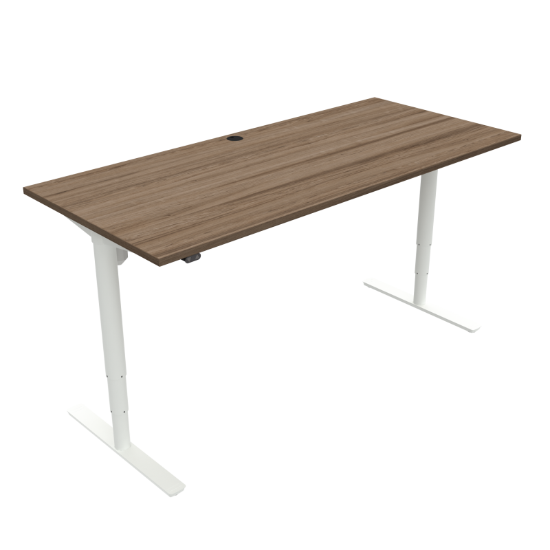 ConSet 501-49 hæve-sænkebord 180x80cm valnød med hvidt stel