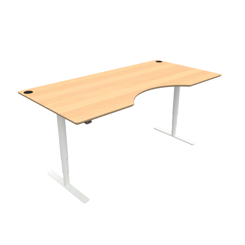 ConSet 501-49 hæve-sænke bord 200x100cm bøg med hvidt stel