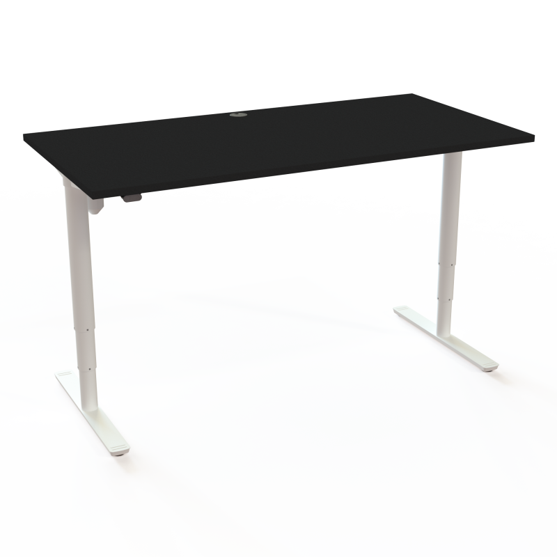 ConSet 501-49 hæve-sænkebord 160x80cm sort med hvidt stel