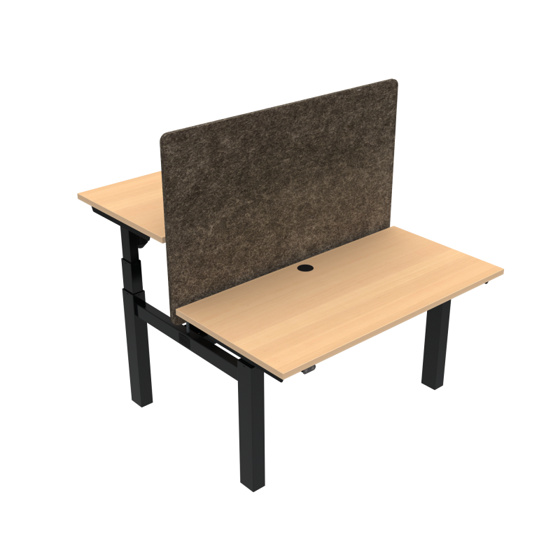 ConSet 501-88 dobbelt hæve-sænkebord 120x60 cm bøg med sort stel