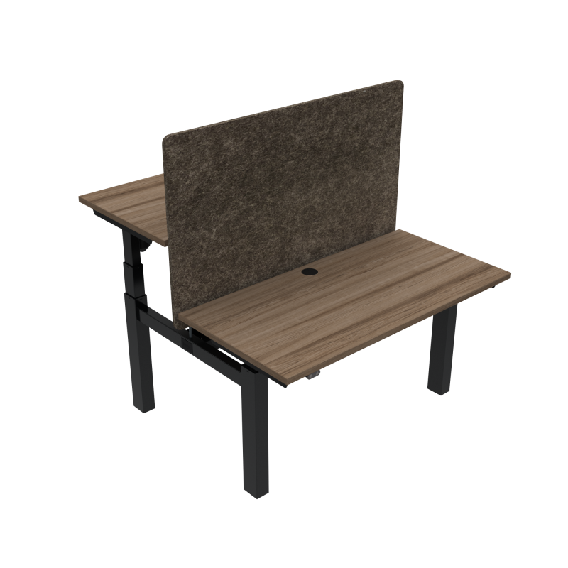 ConSet 501-88 dobbelt hæve-sænkebord 120x60 cm valnød med sort stel