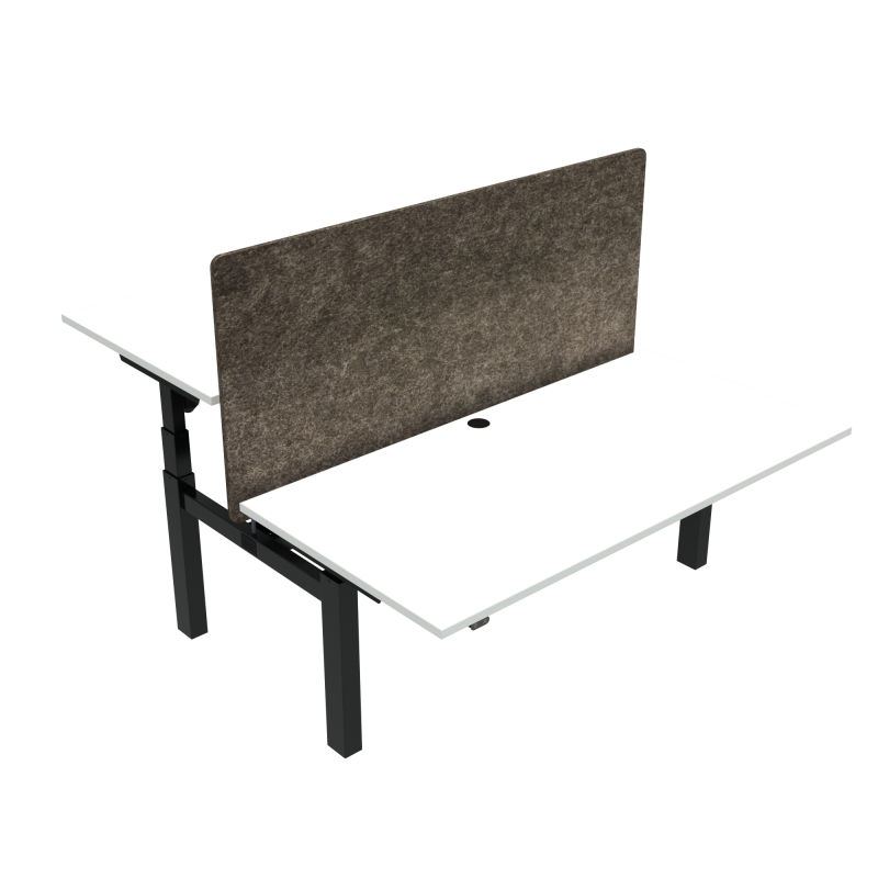 ConSet 501-88 dobbelt hæve-sænkebord 160x80 cm hvid med sort stel