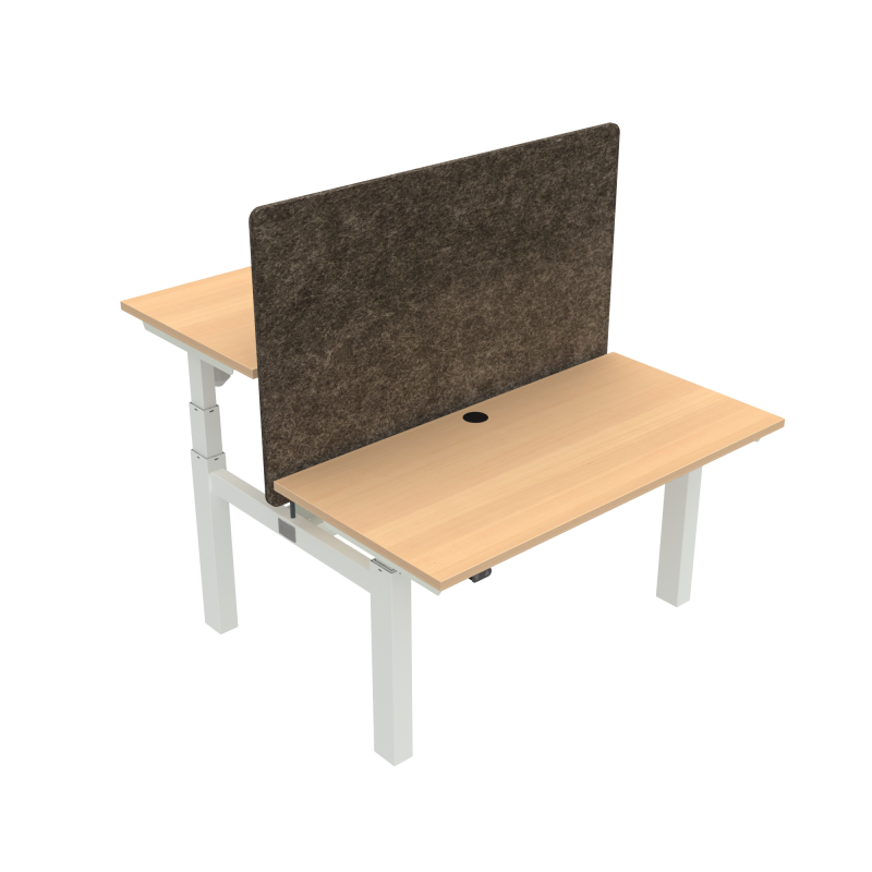 ConSet 501-88 dobbelt hæve-sænkebord 120x60cm bøg med hvidt stel