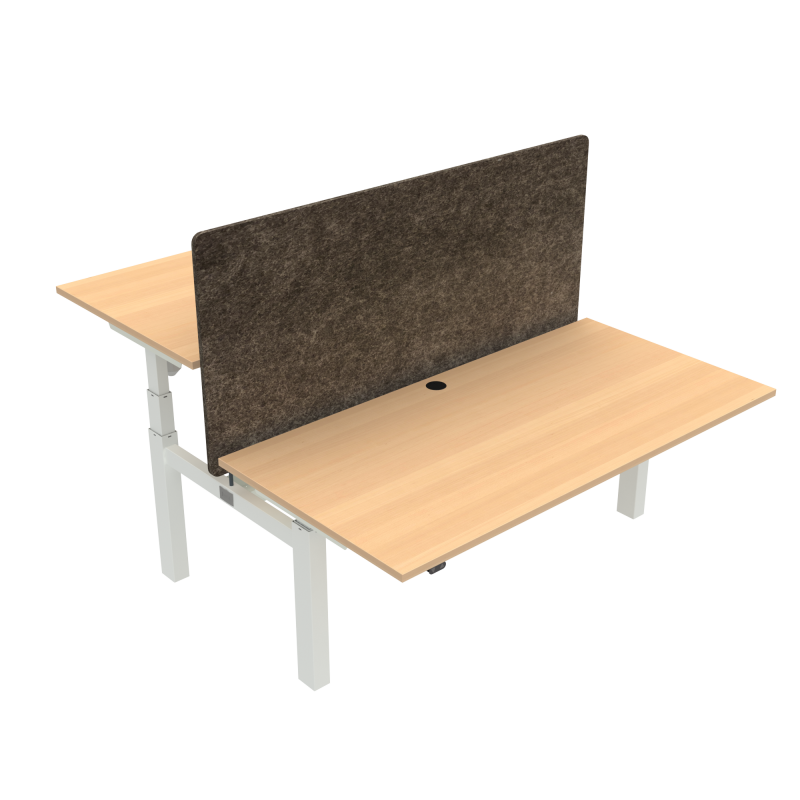 ConSet 501-88 dobbelt hæve-sænkebord 160x80 cm bøg med hvidt stel