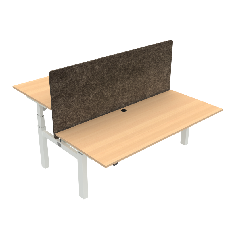 ConSet 501-88 dobbelt hæve-sænkebord 180x80 cm bøg med hvidt stel