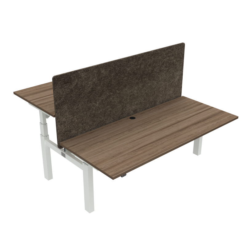ConSet 501-88 dobbelt hæve-sænkebord 180x80 cm valnød med hvidt stel