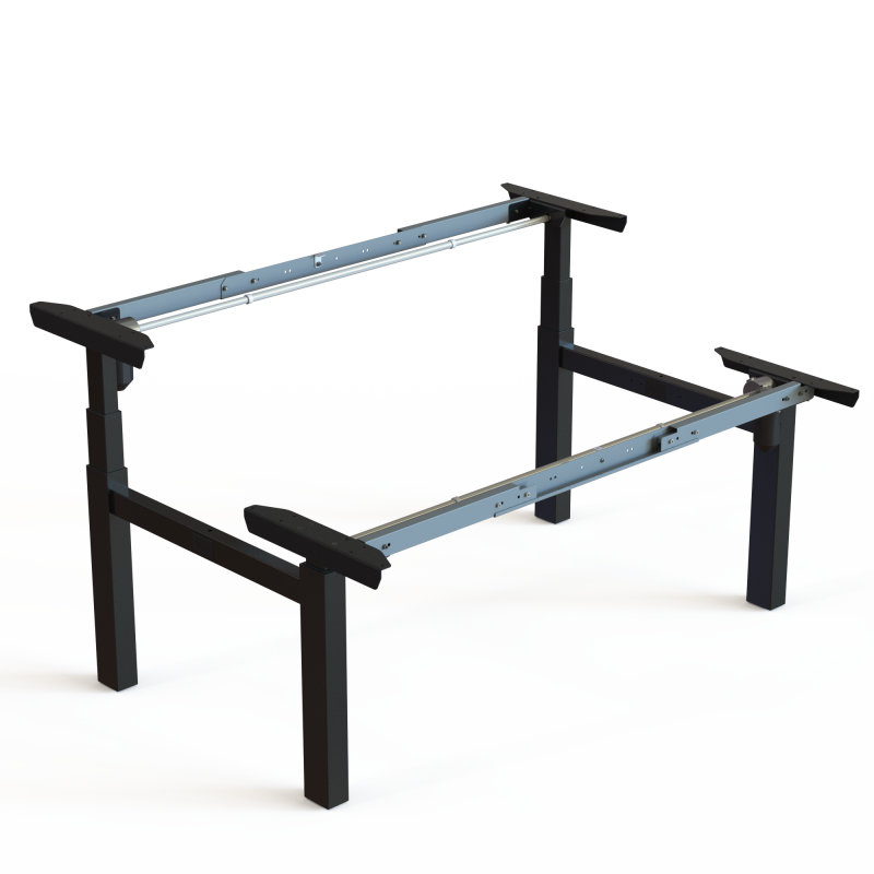 ConSet 501-88 dobbelt hæve-sænkestel bredde 132 - 172cm sort