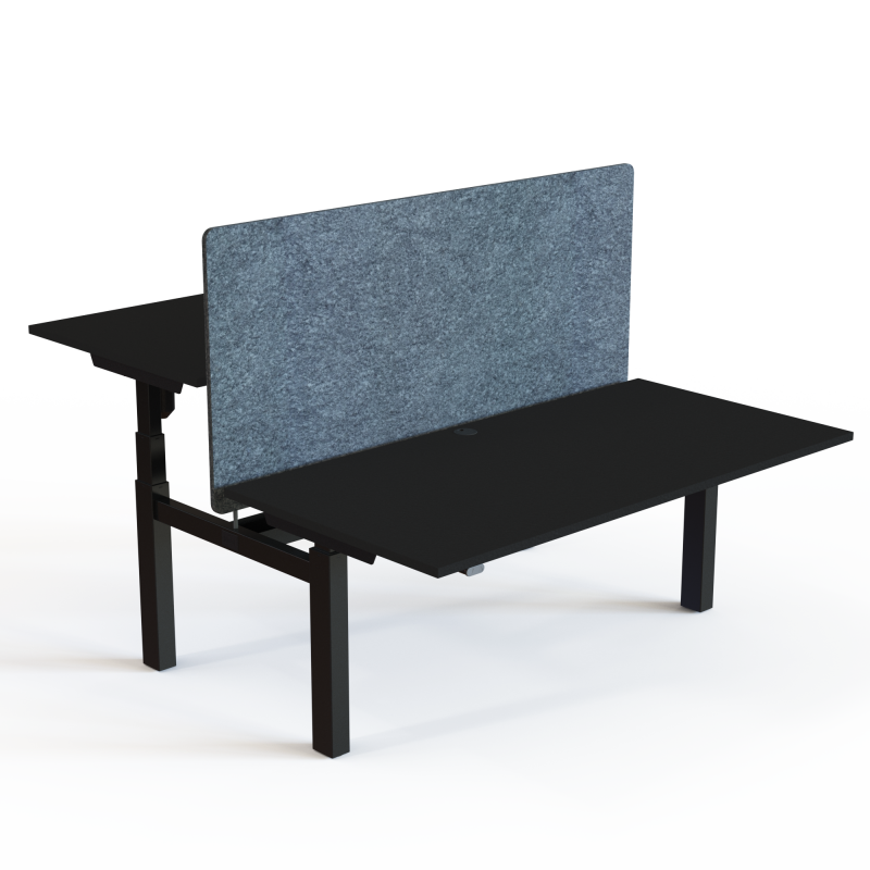ConSet 501-88 dobbelt hæve-sænkebord 160x80 cm sort med sort stel
