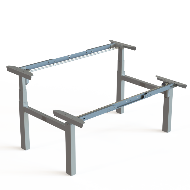 ConSet 501-88 dobbelt hæve-sænkestel bredde 132 - 172cm sølv
