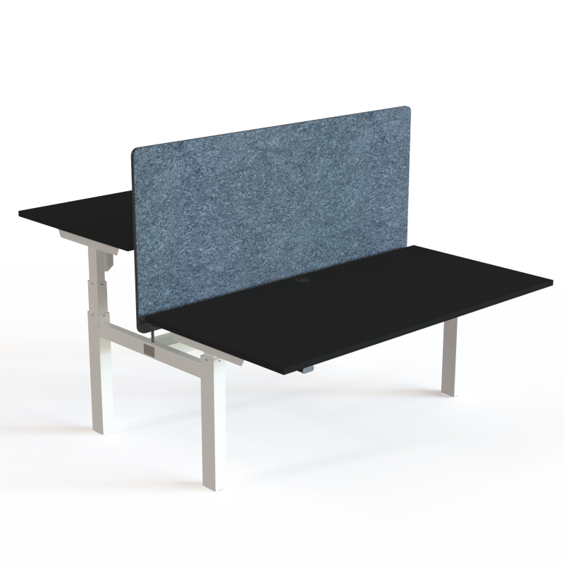 ConSet 501-88 dobbelt hæve-sænkebord 160x80 cm sort med hvidt stel