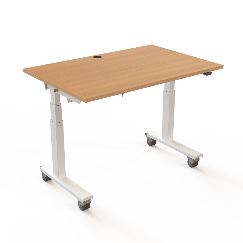 ConSet 501-96 h&aelig;ve-s&aelig;nkebord 120x80cm b&oslash;g med hvidt stel