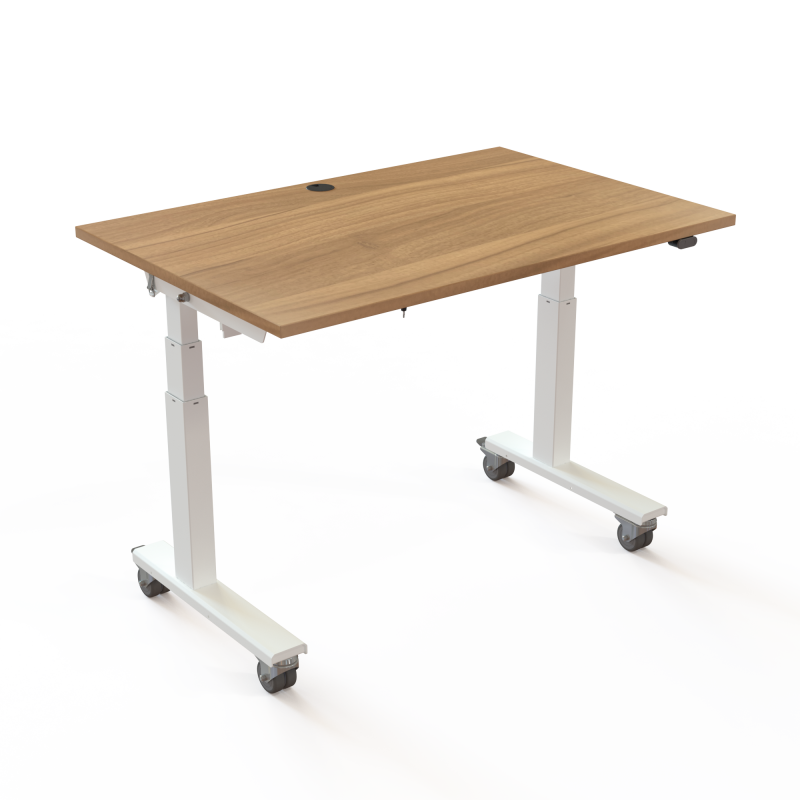 ConSet 501-96 h&aelig;ve-s&aelig;nkebord 120x80cm valn&oslash;d med hvidt stel