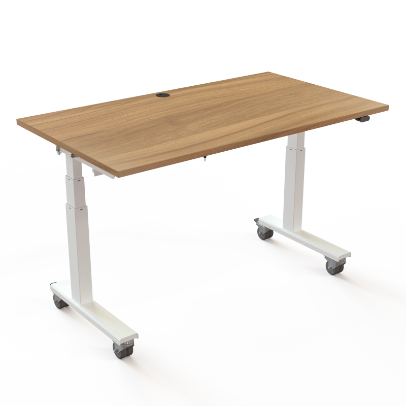 ConSet 501-96 h&aelig;ve-s&aelig;nkebord 140x80cm valn&oslash;d med hvidt stel