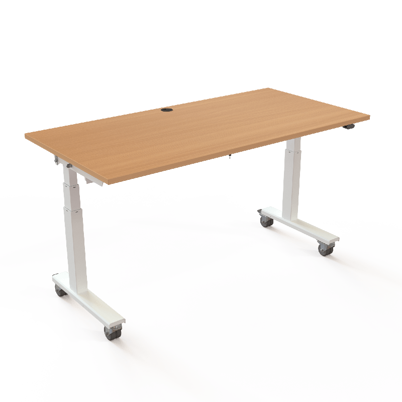 ConSet 501-96 h&aelig;ve-s&aelig;nkebord 160x80cm b&oslash;g med hvidt stel