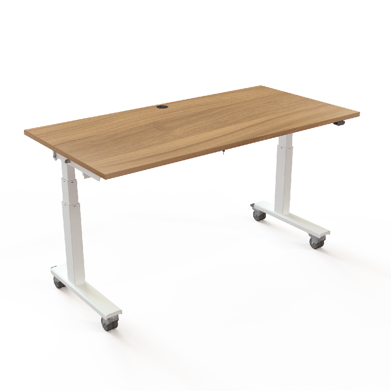 ConSet 501-96 h&aelig;ve-s&aelig;nkebord 160x80cm valn&oslash;d med hvidt stel