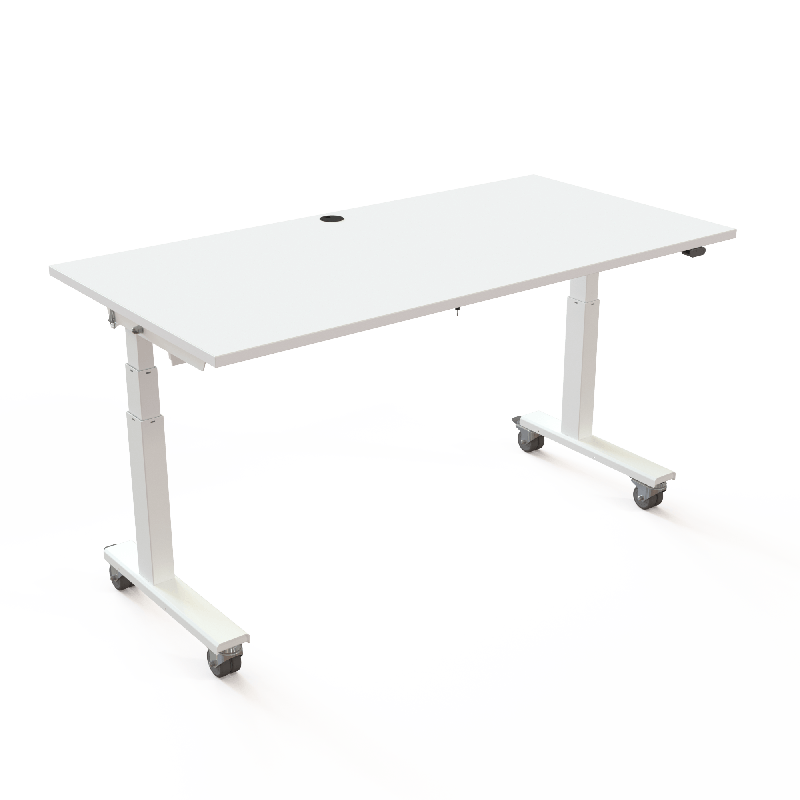 ConSet 501-96 h&aelig;ve-s&aelig;nkebord 160x80cm hvid med hvidt stel