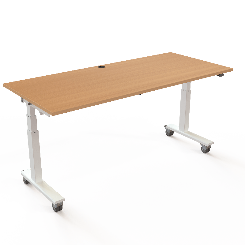 ConSet 501-96 h&aelig;ve-s&aelig;nkebord 180x80cm b&oslash;g med hvidt stel