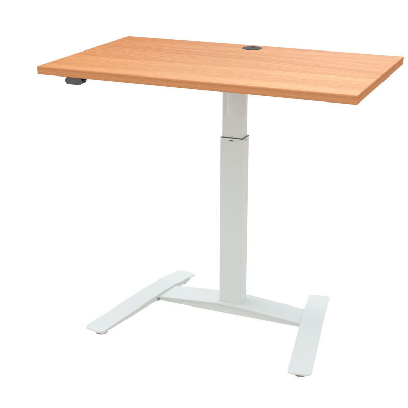 ConSet 501-9 hæve-sænkebord 100x60cm bøg med hvidt stel