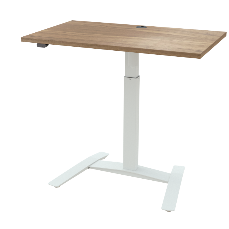 ConSet 501-9 hæve-sænkebord 100x60cm valnød med hvidt stel