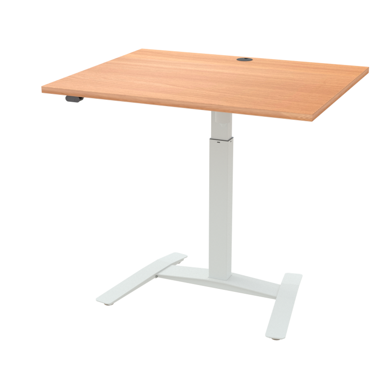 ConSet 501-9 hæve-sænkebord 100x80cm bøg med hvidt stel