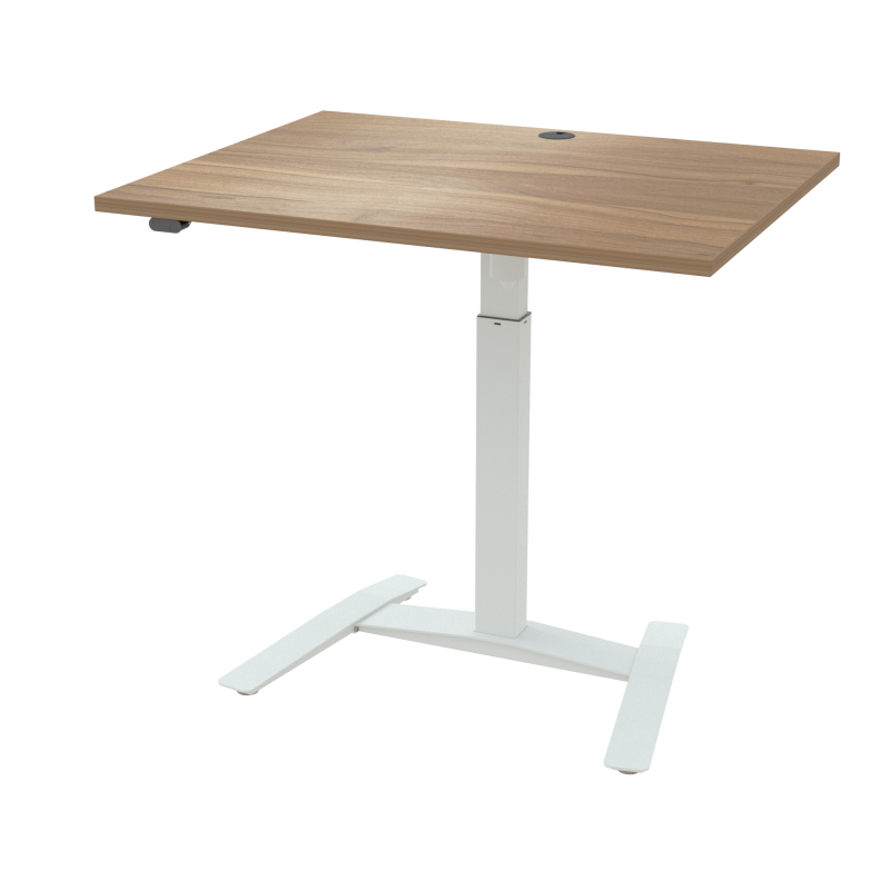 ConSet 501-9 hæve-sænkebord 100x80cm valnød med hvidt stel