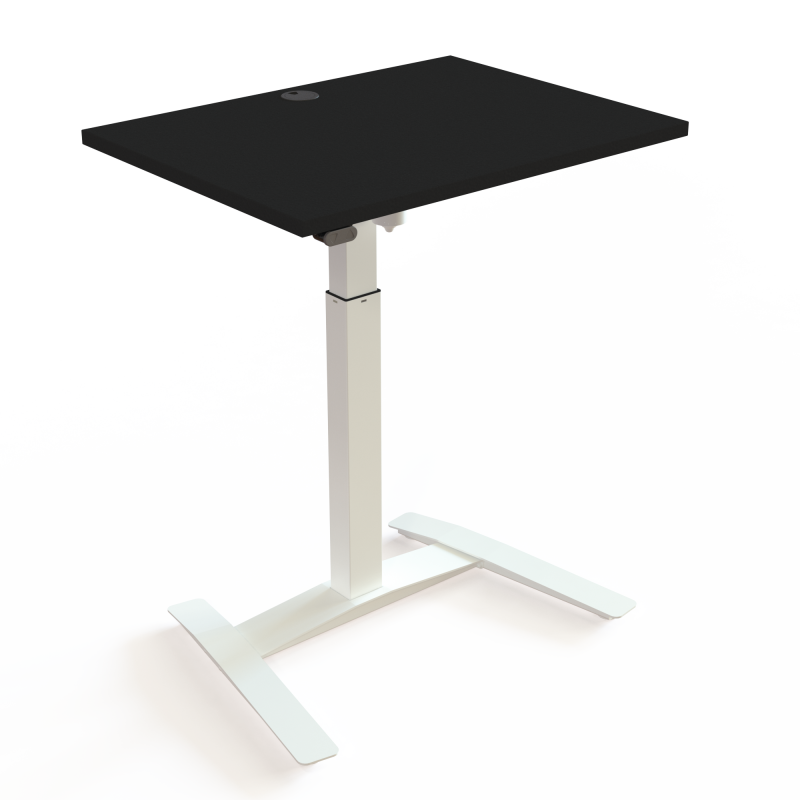 ConSet 501-9 hæve-sænkebord 80x60cm sort med hvidt stel