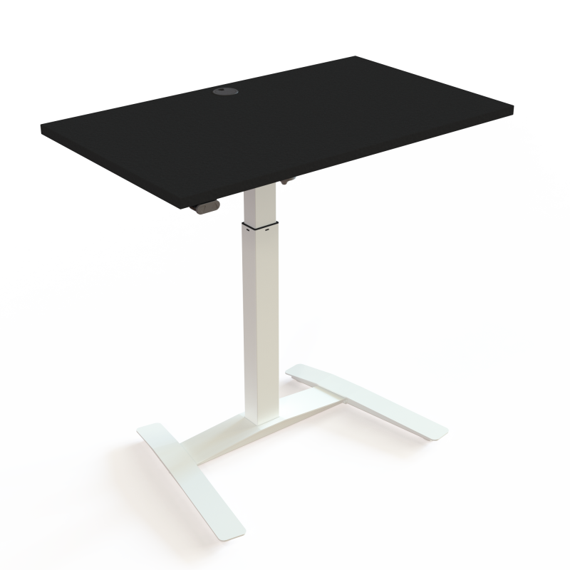 ConSet 501-9 hæve-sænkebord 100x60cm sort med hvidt stel