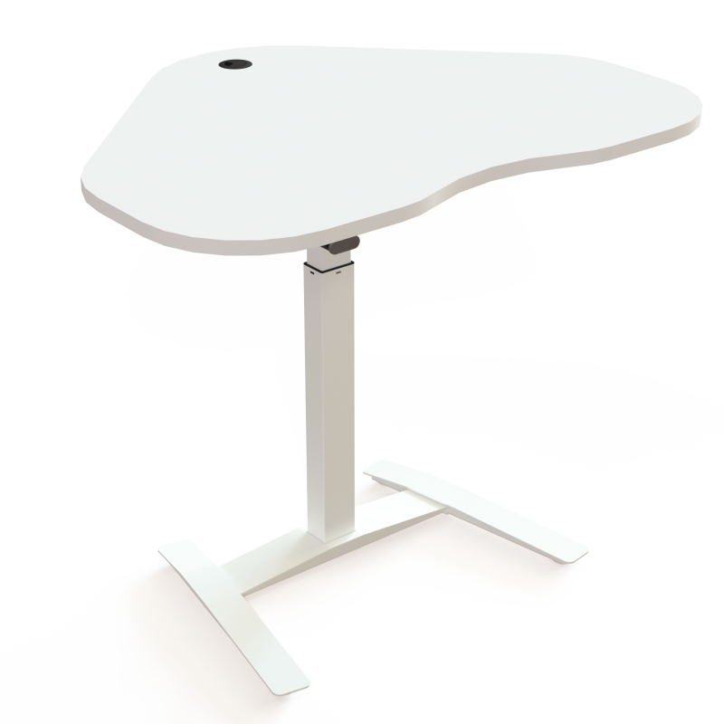 ConSet 501-9 hæve-sænkebord 117x90cm hvid med hvidt stel