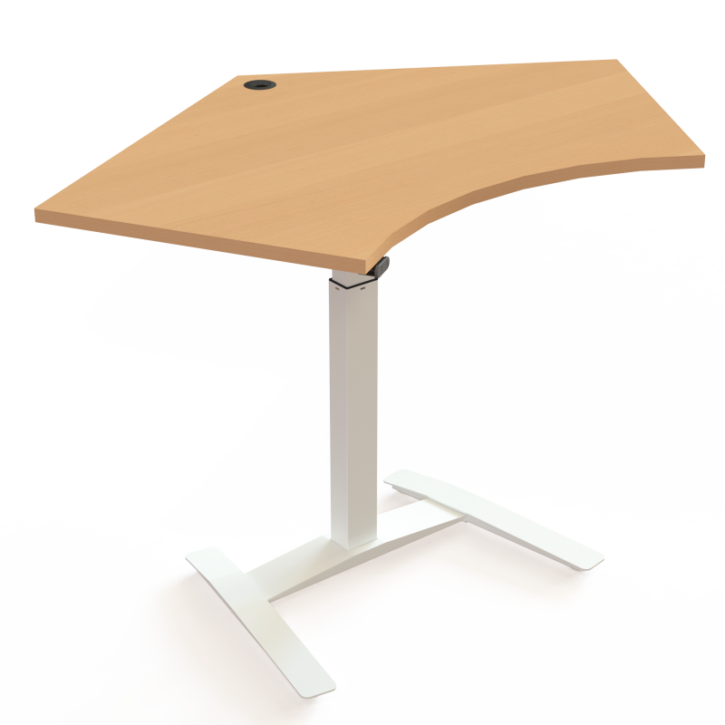 ConSet 501-9 hæve-sænkebord 138x92cm bøg med hvidt stel