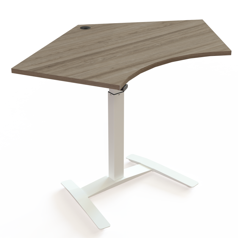 ConSet 501-9 hæve-sænkebord 138x92cm valnød med hvidt stel