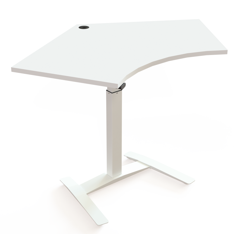 ConSet 501-9 hæve-sænkebord 138x92cm hvid med hvidt stel