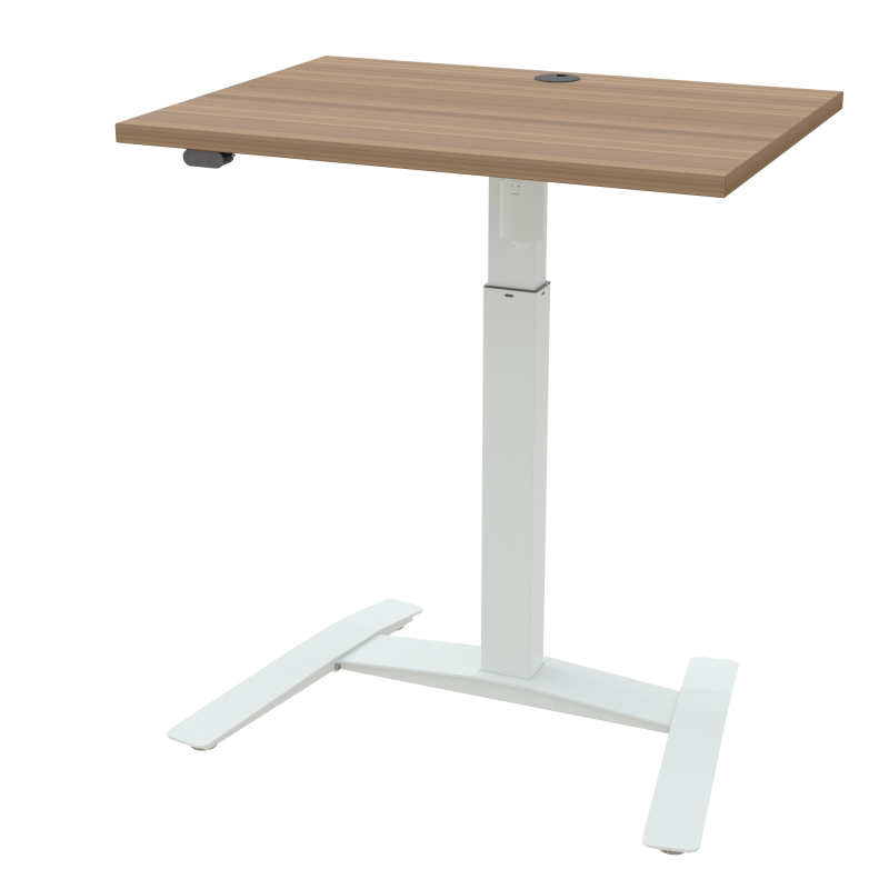 ConSet One hæve-sænkebord 80x60cm valnød med hvidt stel