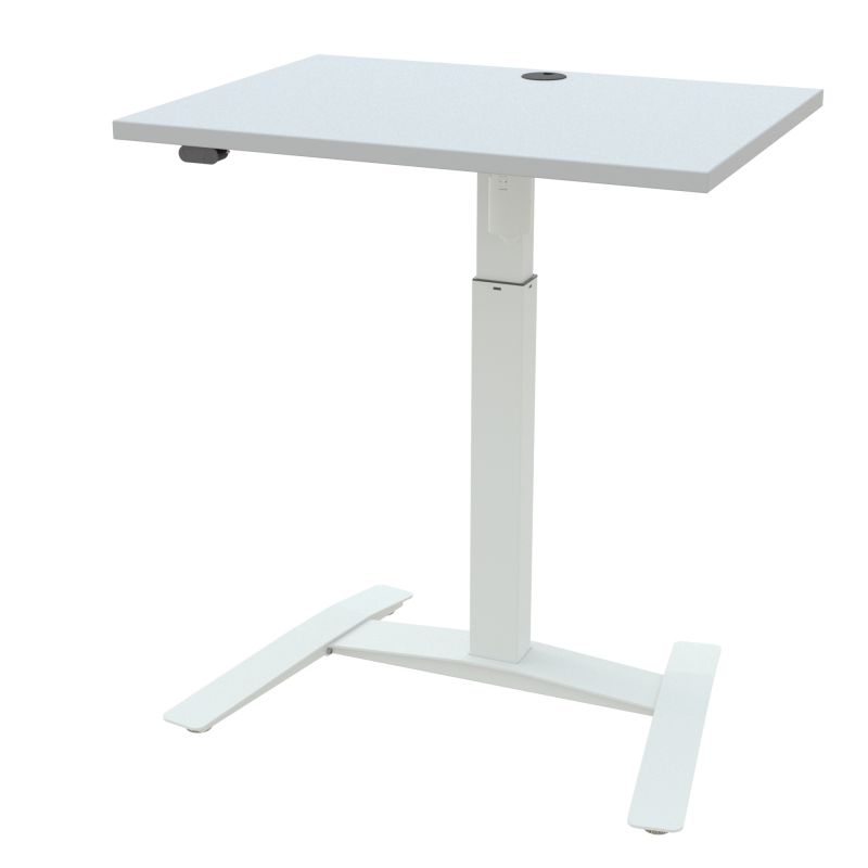 ConSet One hæve-sænkebord 80x60cm hvid med hvidt stel