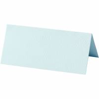 Bordkort 9x4cm 220g lysebl&aring;, pakke med 20 stk