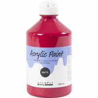 Akrylmaling Mat 500ml prim&aelig;r r&oslash;d
